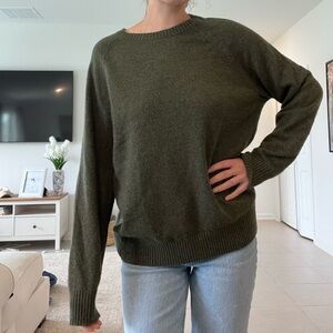 J. Crew Men's Dark Olive Green Crewneck Sweater